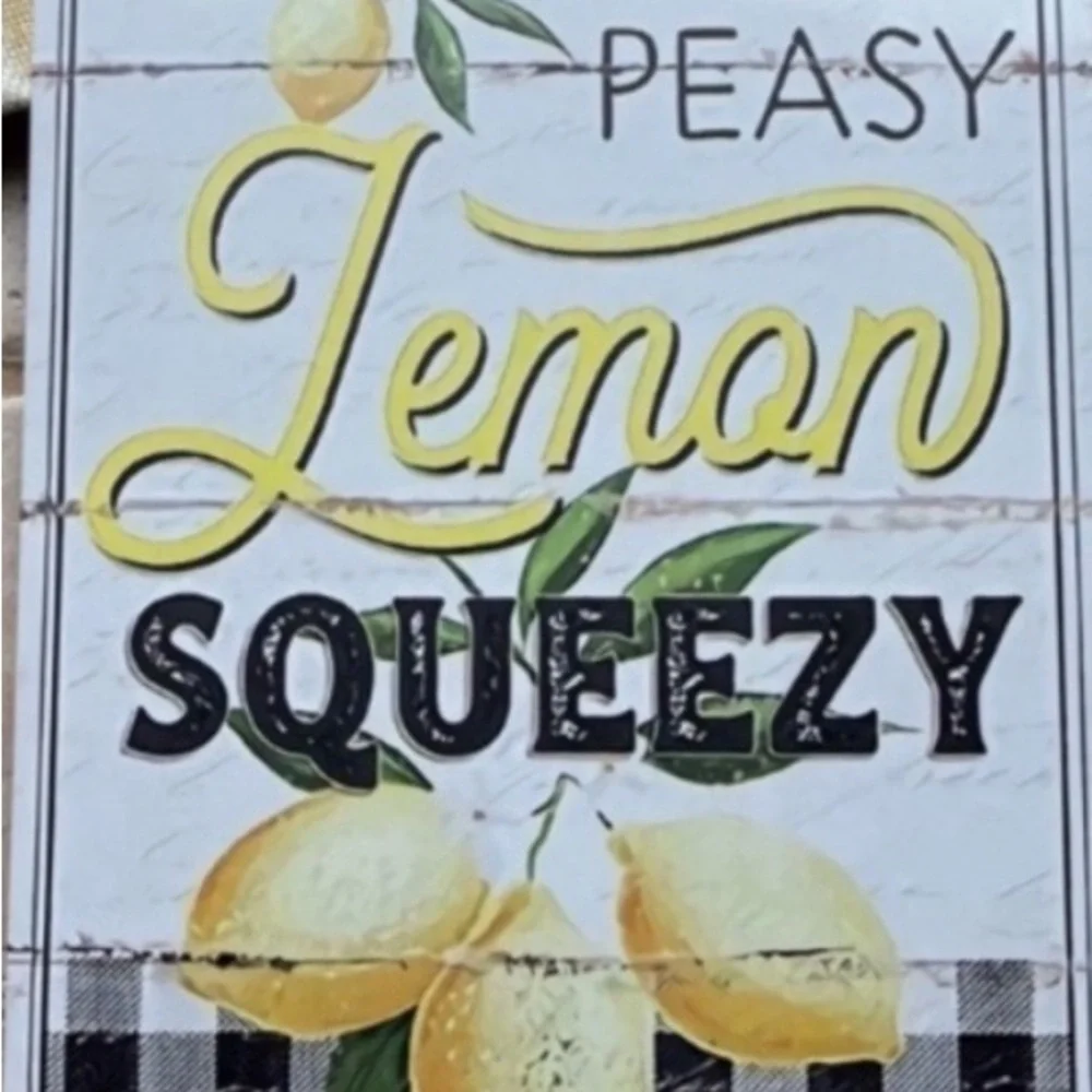 Sign Lemon Squeezie Sign Wreath Perfect Wall Or Lemon Theme Metal Final Sale